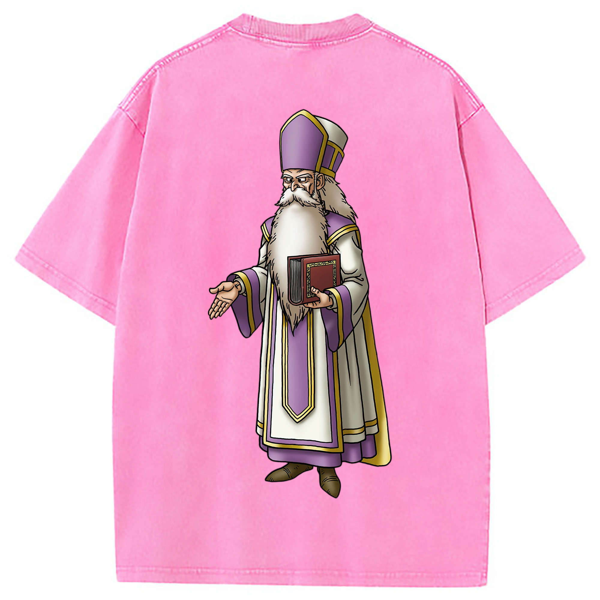 （画像用） ドラゴンクエスト Doragon Kuesuto Dragon Quest 綿100% ヴィンテージ風 半袖Tシャツ（背面プリント）